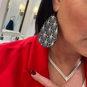 Nickel & Suede Teardrop Earrings